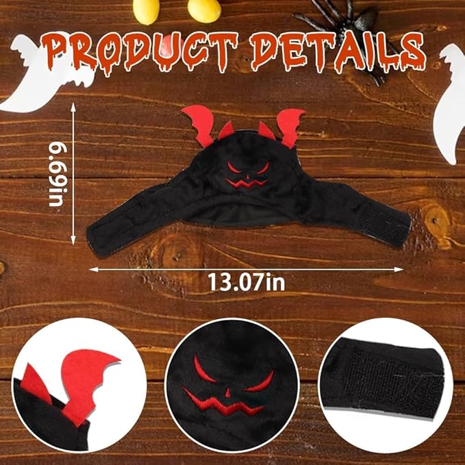 5 Pcs Halloween Cat Costume - Pumpkin Cat Hats, Bat Cosplay Hats - Kitten Puppy Dress Up - Valentines Halloween Easter Costume - Adjustable Accessory Headwear (Wacky Style)