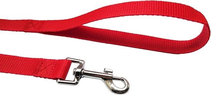 Nylon Training Dog Leash for Small Medium Large Dogs, 15ft 20ft 30ft 50ft Long Leash Dog/Puppy Lead for Obedience Recall Training, Camping (1" x 50ft, Red)
