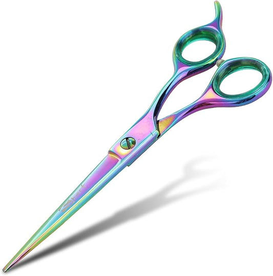 6.5 Inch Straight Rainbow Pet Scissors for Grooming Small Dogs - Professional Precision & Stunning Results - Comfortable Design - Trusted by Grooming Pros - Dog Shears - Ideal Scissors for Pet