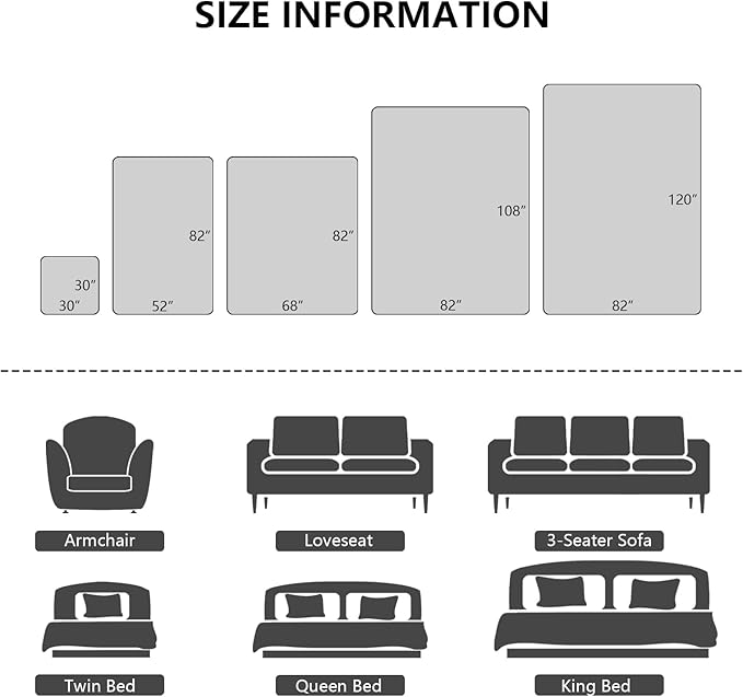 Waterproof Blanket for Bed Protection, Washable Dog Blankets for Couch, Soft Reversible Pet Throw Furniture Protector Cover for Sofa-82"x120",Black+Lightgrey