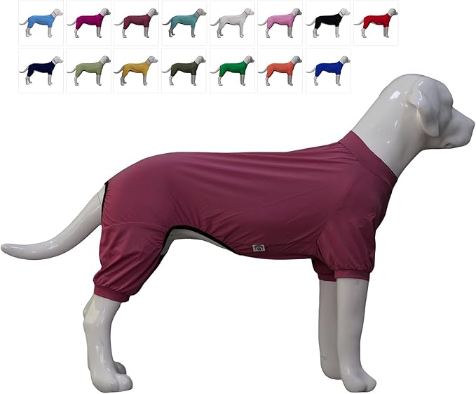 LoveLongLong Dog Jumpsuit with UV Protection and Quick-Dry Fabric for Spring Summer Pet Pajamas Taro Purple L