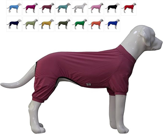 LoveLongLong Dog Jumpsuit with UV Protection and Quick-Dry Fabric for Spring Summer Pet Pajamas Taro Purple XL