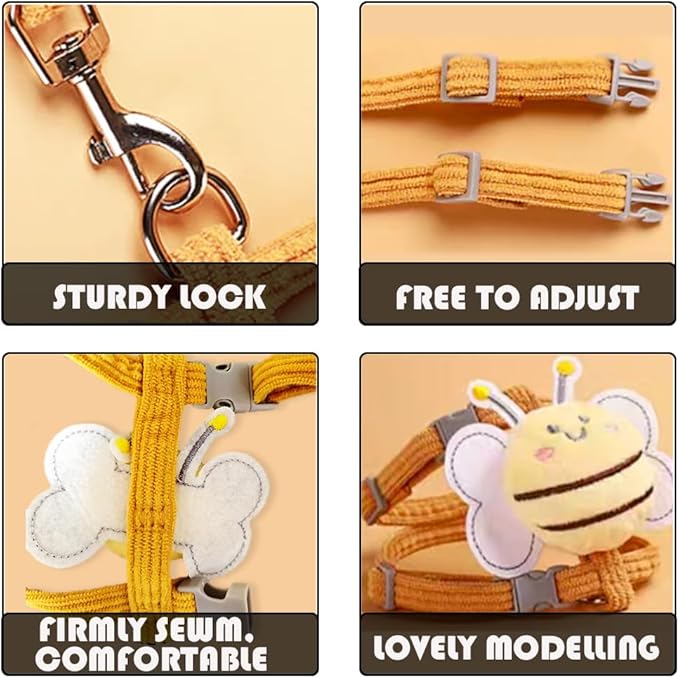 Cat Harness and Leash Set, Cat Harness Escape Proof, Rabbit Harness and Leash Set, Costumes for Cats and Bunny (A, Large)