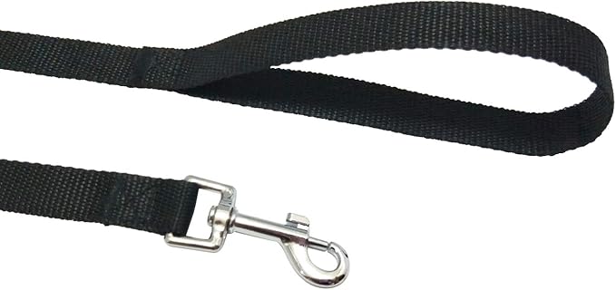 Nylon Training Dog Leash for Small Medium Large Dogs, 15ft 20ft 30ft 50ft Long Leash Dog/Puppy Lead for Obedience Recall Training, Camping (50ft, Black)