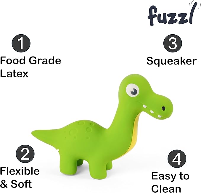 Rexy Dinosaur Latex Soft Chew and Squeak Toy - Food Grade Latex Dog and Puppy Toy