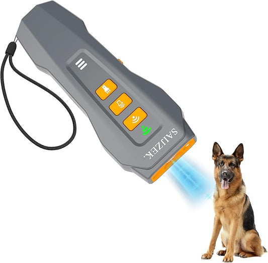 Ultrasonic Dog Barking Deterrence Device, Dog Training Tool, Animal Trainer, Rechargeable Anti-Barking Device, Suitable for Both Indoor and Outdoor Use, Gray