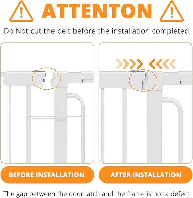 Extra Wide Baby Gate with Door 65.2-69.2 Inch Pressure Mounted, Auto Close Child Baby Gates for Doorways No Drill, Walk Through Dog Gate Indoor for The House, White