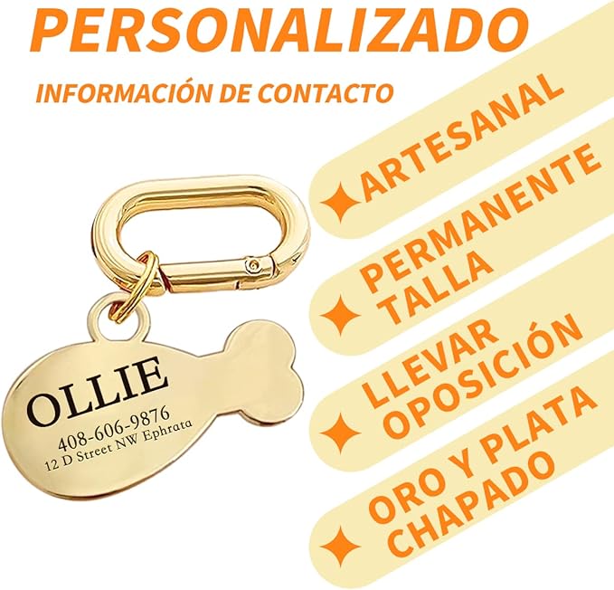 Dogs ID Tags Personalized Double Sided Deep Engraved Cat & Dog Collar Charm Drumstick Balloon Shape Brass