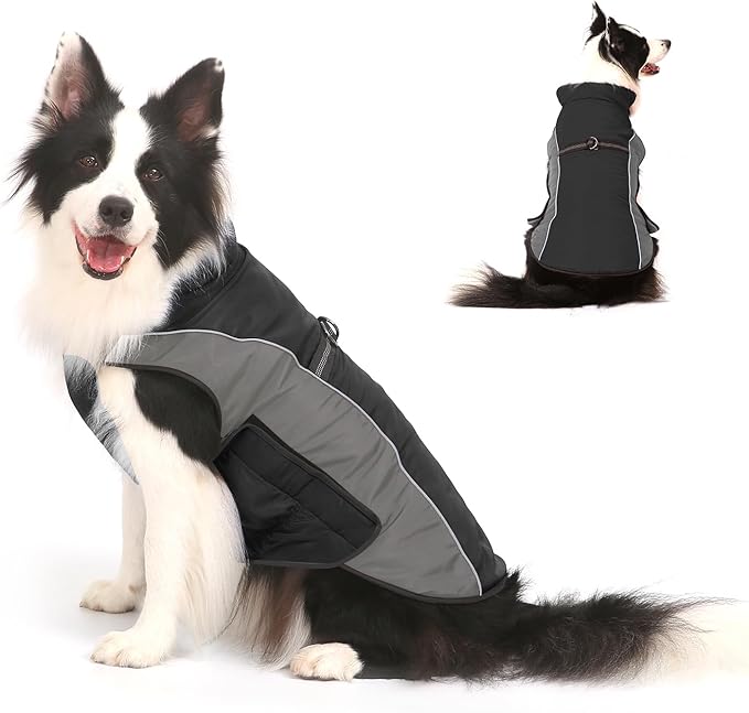 Warm Dog Winter Coat, Gimilife Dog Sweater Cold Weather Coats Waterproof Dogs Apparel Clothes Pet Jacket Padded Vest Outfit for Small Medium Large Dogs
