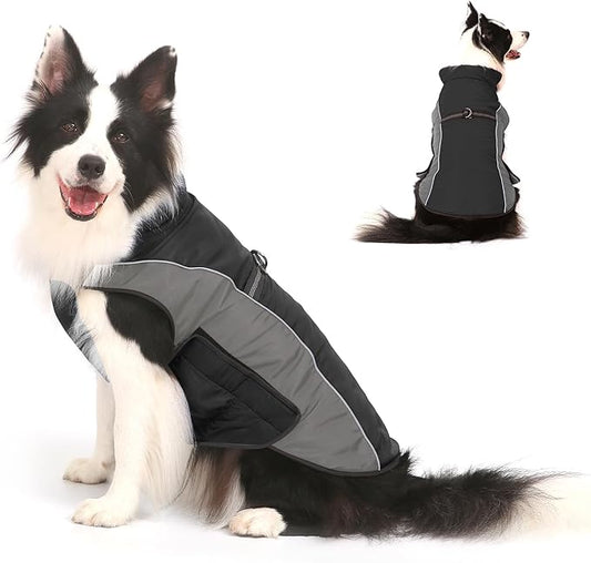 Warm Dog Winter Coat, Gimilife Dog Sweater Cold Weather Coats Waterproof Dogs Apparel Clothes Pet Jacket Padded Vest Outfit for Small Medium Large Dogs
