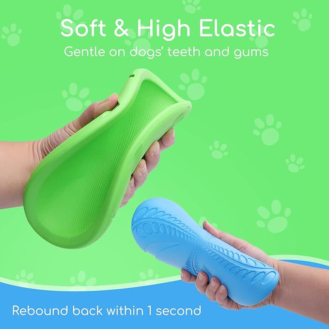 Nobleza 2 Pack Dog Flying Disc Flexible Floatable Dog Disc Toy for Long-Distance Flies and Floats， Lightweight Soft Flying Discs Toy for Small Medium Large Dogs to Fetch & Catch， Blue & Green