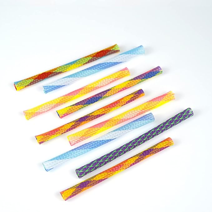 55 Pieces Cat Spring Toys Set, Colorful Cat Spring Toy and Cat Tube Toy Interactive Cat Toy for Indoor Cats, Playful Flexible Cat Plastic Coil Spiral for Kittens to Swat, Bite, Hunt(Random Color)