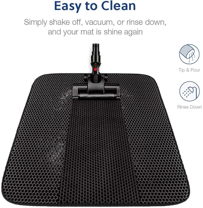 WePet Cat Litter Mat, Kitty Litter Trapping Mat, Honeycomb Double Layer Mats, No Phthalate, Urine Waterproof, Easy Clean, Scatter Control, Catcher Litter Tray Box Rug Carpet
