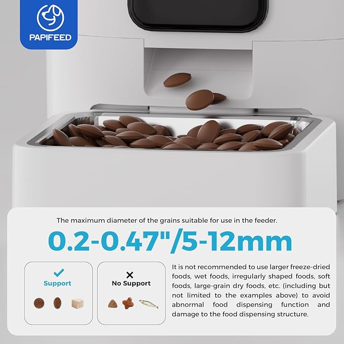 PAPIFEED Smart Automatic Cat Feeders: WiFi Pet Feeder with APP Control for Remote Feeding, Detachable for Easy Clean, Automatic Cat Food Dispenser with Alexa,1-10 Meals Per Day for Dog (6L/25Cup)