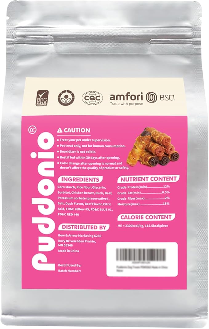 Dog Treats, Triple Flavor Chicken Duck Beef Meat Rolls, Rawhide Free Dog Snacks, Soft Treats for Small Dogs, 13.23 oz