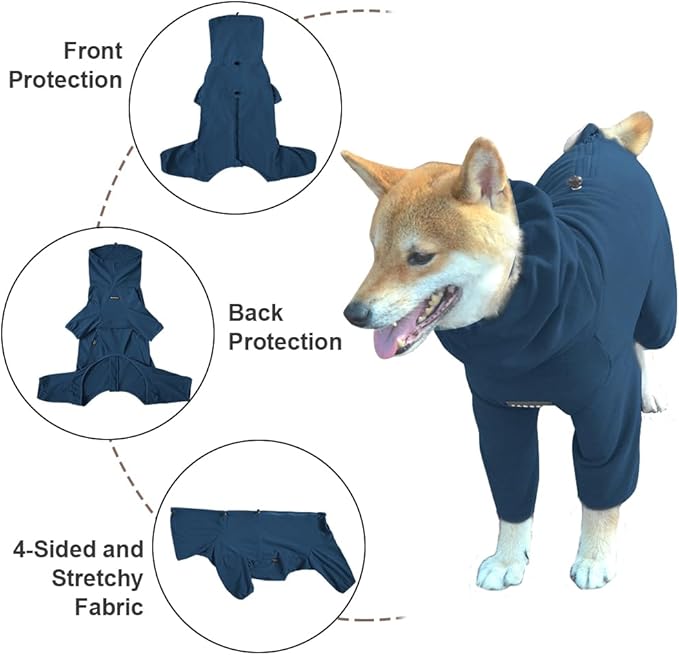 Dog Pajamas for Large Dogs,Extra Large Stretch, Suitable for Adult, Medium-Sized Dogs, Large Pet Jumpsuit Four-Legged Dog Clothes, Pet Clothing. (Blue, 3XL)
