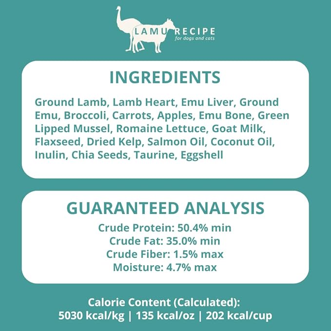 Steve's Real Food Freeze-Dried Raw Nuggets - Lamu Recipe - Raw Pet Food for Dogs and Cats - 20 oz