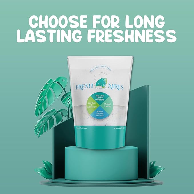 Silica Crystal Cat Litter | Unscented, Lightweight, Non-Clumping, Low Dust & Tracking, Long-Lasting Odor Control for Cats and Kittens | 6 lb Bag of Crystal Litter