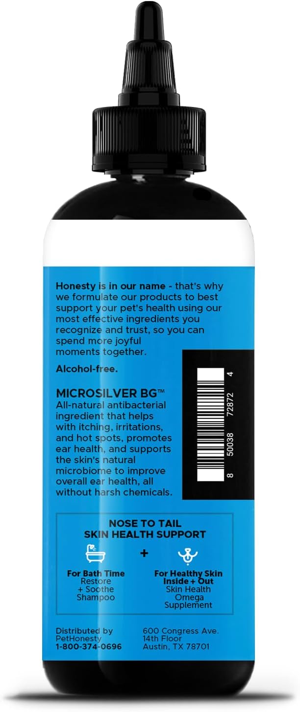 Restore + Soothe Ear Cleaner for Dogs & Cats, Soothes Itching, Gentle on Sensive Ears, Irritation and Aches (Aloe Vera) - 4oz