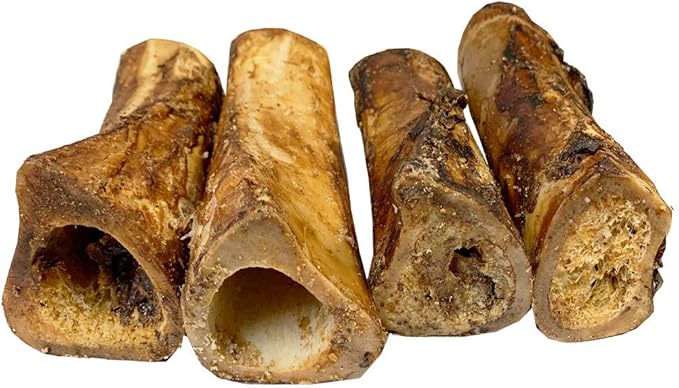 Amazing Dog Treats - 5-6 Inch Meaty Beef Marrow Bones- (6 Count) - Long Lasting Dog Chew Bones - Filled Marrow Dog Bone