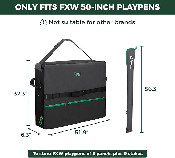 FXW Specialized Dog Playpen Storage Bag (Not Suitable for Other Brands), Designed for RV Trips, Fits 50" H 8 Panels and 9 Stakes│Patented