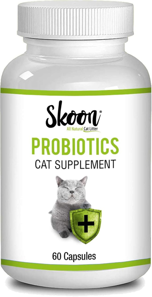 Skoon Probiotics Cat Supplement (60 Capsules) - Chicken & Tuna Flavored - Improves Gut Health, Immunity, Skin Conditions, and Litterbox Smell