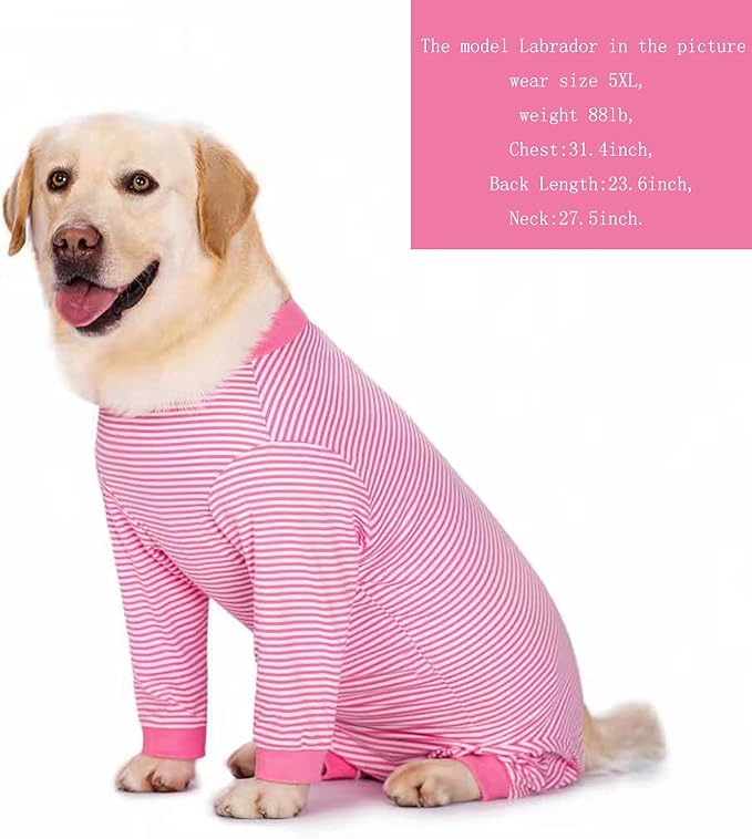 Yeapeeto Dog Onesie Surgery Recovery Suit for Large Medium Bodysuit Dogs Pajamas PJS Full Body for Shedding, Prevent Licking, Wound Protection, Cone Alternative (X-Large, Pink)