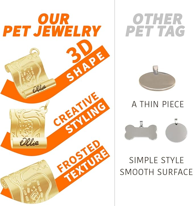 Dogs ID Tags Personalized Front and Back Engraving Brass Adventure Map Shape