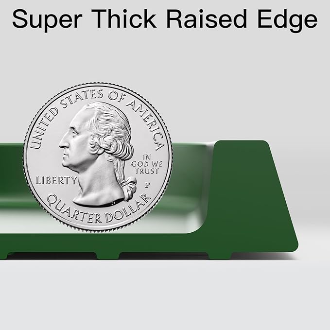 Pet Feeding Mat [Warped Resistant Raised Edge], Water-Proof Silicone Placement for Food Water Bowls, Anti-Slip Base Protect Floor, BPA-Free&Dishwasher-Safe [23.5x13.5inch Large, Green]