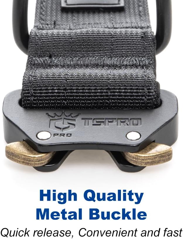 TSPRO Premium Dog Collars Tactical Dog Collar with Patch and Heavy Duty Quick-Release Metal Buckle Durable Thick and Adjustable for Medium to Large Dogs (Green L)