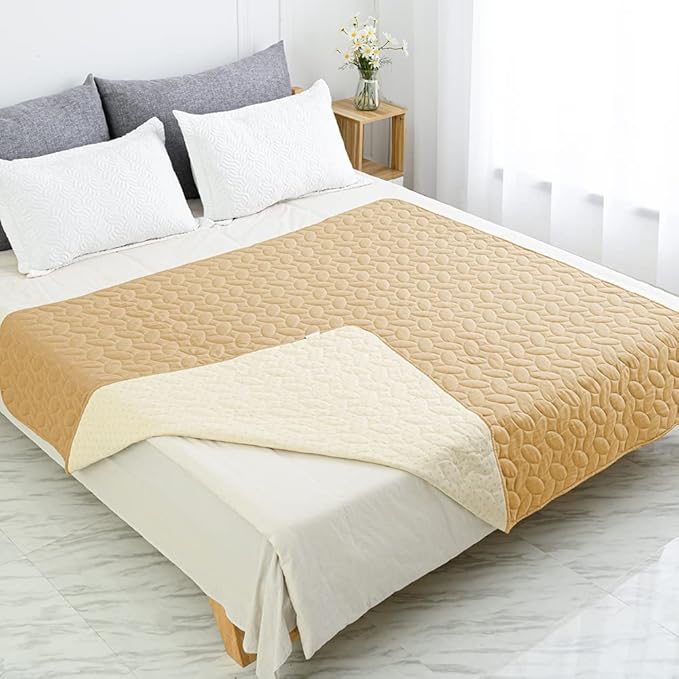 Ameritex Waterproof Pet Bed Cover Anti-Slip Dog Bed Blanket for Sofa and Furniture Waterproof New Pattern Design (Sand, 30x90 Inch (Pack of 1))