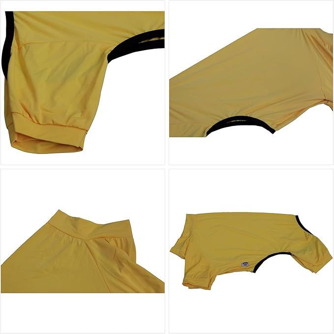 LoveLongLong Dog Jumpsuit with UV Protection and Quick-Dry Fabric for Spring Summer Pet Pajamas Yellow 2XL