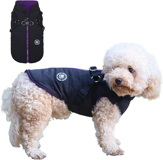 Norbi Winter Dog Jacket with Built-in Harness - Adjustable Warm Coats for Small, Medium, Large Dogs - Cold Weather Protection