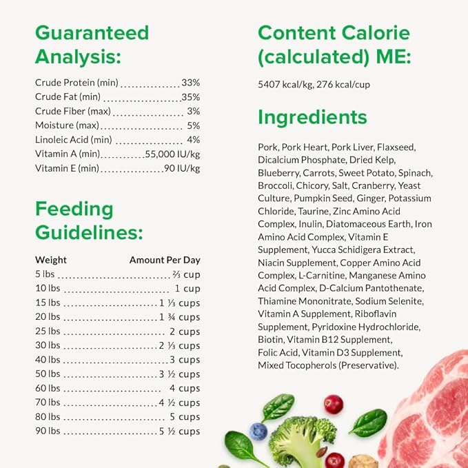 ULTIMATE PET NUTRITION Nutra Complete Freeze Dried Raw Dog Food, Veterinarian Formulated with Antioxidants, Prebiotics & Amino Acids (1 Pound, Pork)