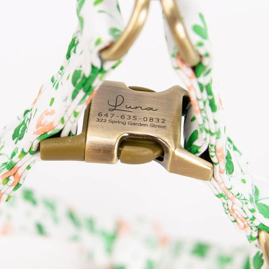 Angie and Allie Organic Cotton Personalized Step in Dog Harness,Custom Dog Halter Vests,Adjustable No Pull Canine Halter Harness for Small Medium Large Dogs