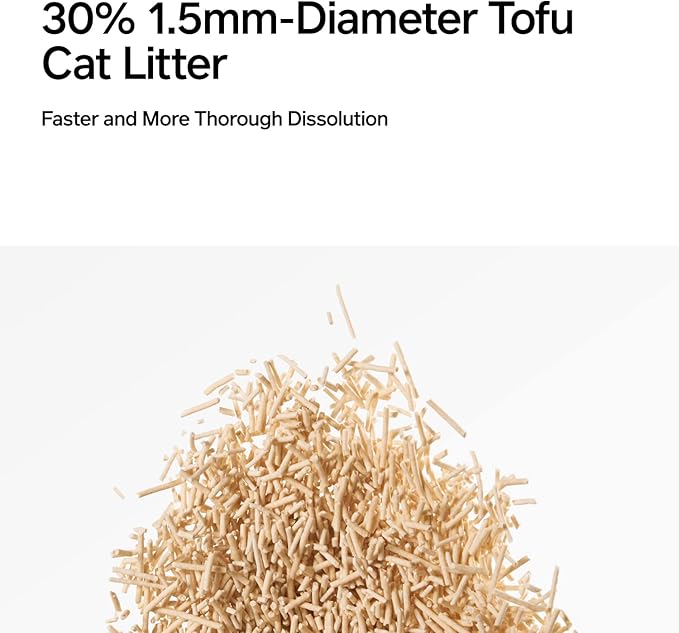 pidan Tofu Cat Litter Clumping,Flushable,Ultra Absorbent and Fast Drying, 100% Natural Ingredients Litter,Solubility in Water,Really Dust-Free,Less Scattering (5.3lb×2bags)