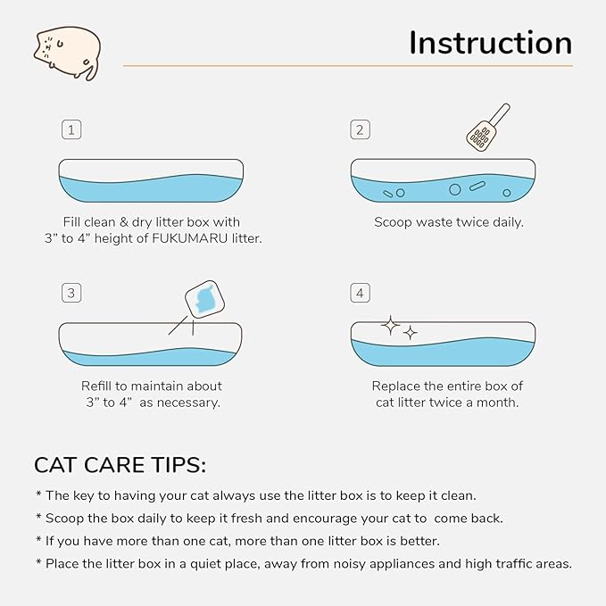 FUKUMARU Mixed Tofu Cat Litter, Strong Clumping Cat Litters, Effective Oder Control, Dust Free and Ultra Absorbent Flushable Bentonite White Tea Cat Litter, Direct to Toliet, 24 LB(4 Packs)