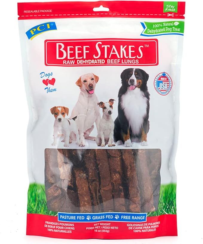 PCI Pet Center, Inc. - Beef Stakes 100% Natural Dog Treat 1lb. Bag