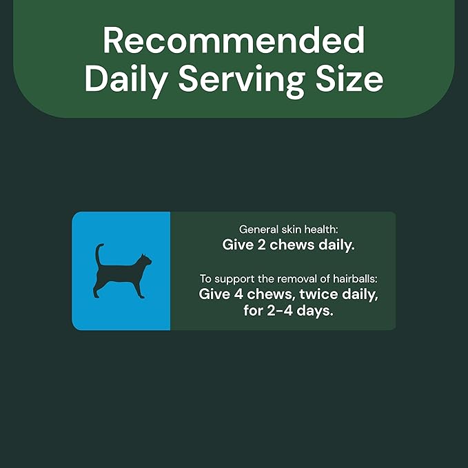 VETRISCIENCE Veterinary Strength Hairball Control for Cats - Cat Hairball & Digestion Support for Cats Skin & Coat Health Formula - Chicken Flavor - 60 Chews (Pack of 2)