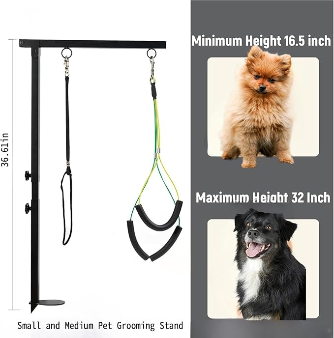 Dog Grooming Slings for Small Dogs, Pet Supplies Grooming Table for Dogs at Home, Dog Hanging Harness Holder for Grooming Table, and Small pet Grooming Nail Trimming.