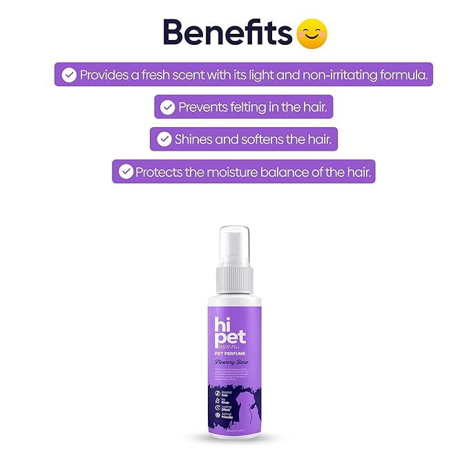 Hi Pet Flowery Base Pet Perfume, Cat & Dog Perfume Spray Long Lasting, Cat and Dog Cologne to Soften, Shine, Refresh the Coat, 4.06 Fl Oz (Pack of 3)