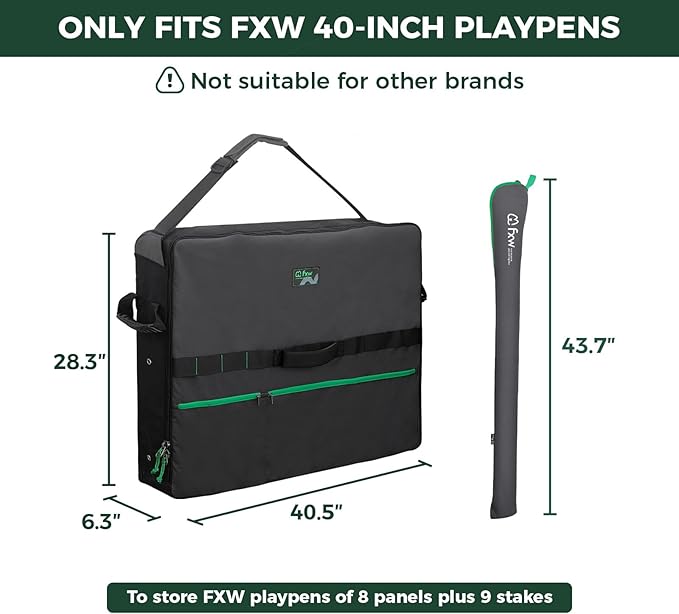 FXW Specialized Dog Playpen Storage Bag (Not Suitable for Other Brands), Designed for RV Trips, Fits 40" H 8 Panels and 9 Stakes│Patented