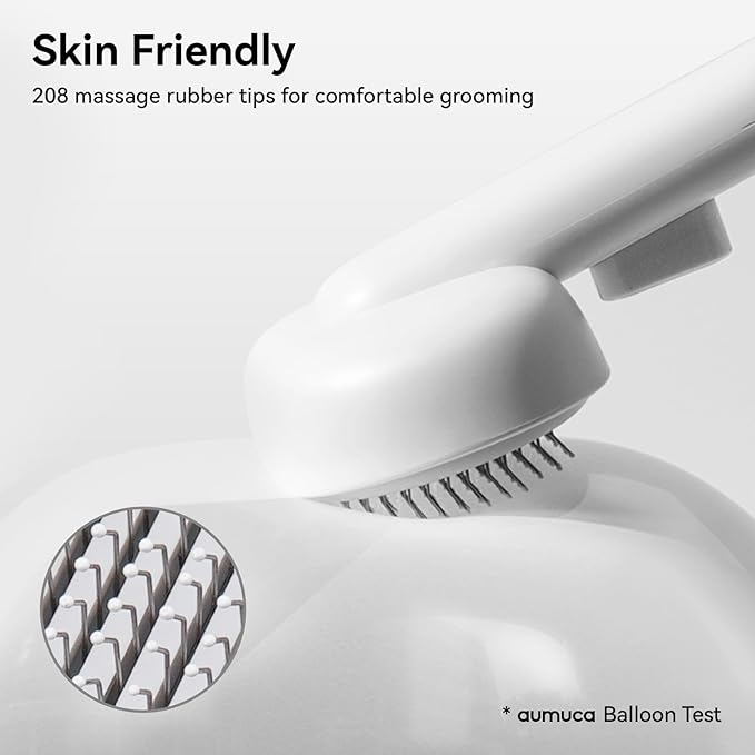 aumuca Cat Brush for Shedding, Cat Brushes for Indoor Cats, Cat Brush for Long or Short Haired Cats, Cat Hair Brush Cat Grooming Deshedding Brush for Dog Kitten Rabbit Massage Removes Loose Fur, White