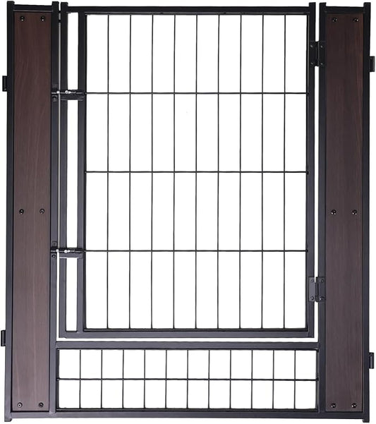 Heavy Duty Dog Playpen 32 Inch Height - Indoor Outdoor Pet Fence Enclosure for Medium and Small Dogs - Foldable Puppy Exercise Pen for Indoor and RV Camping or Yard (Door Panel, 32" H (Black))