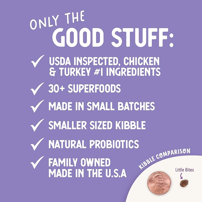 Health Extension Grain Free Chicken & Turkey Little Bites (3.5 lb / 1.59 kg) - Whole Foods Ingredients Formula with Probiotics & Antioxidants for Small Dogs