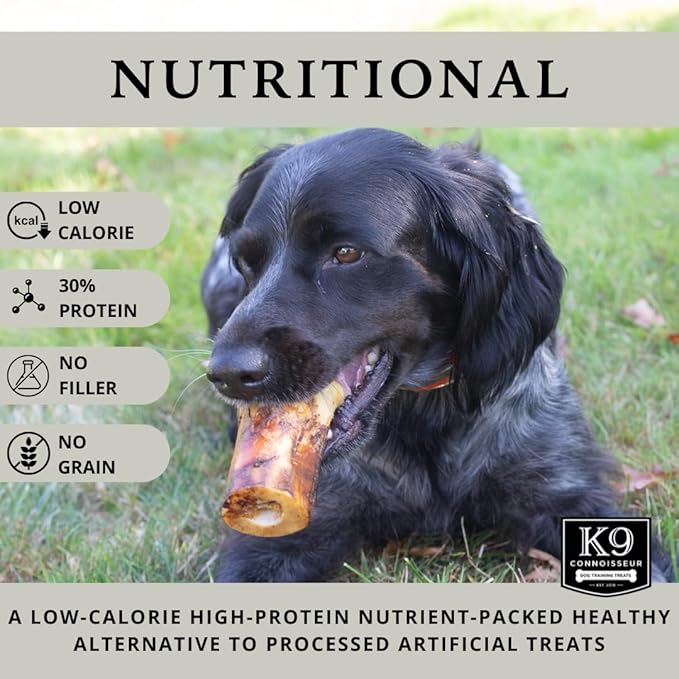 K9 Connoisseur Single Ingredient Dog Bones Made in USA for Large Breed Aggressive Chewers All Natural Long Lasting Meaty Mammoth Marrow Filled Knuckle Bone 1 Pack