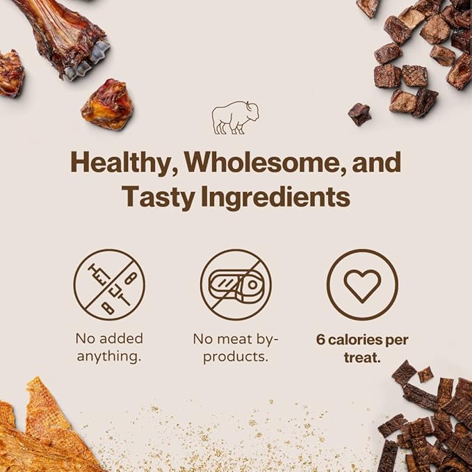 Bison Cubes: Pure Bison Dog Treats - All Natural, Vet Approved, Single Ingredient, Grain Free, Healthy & Nutritious Treats for Dogs (Bison Lung, 16oz)