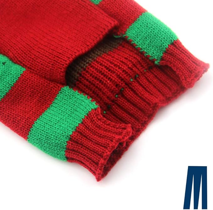 Mikayoo Dog Christmas Sweater - Cat Holiday Sweaters, Legless Design Keep Warm and Move Freely, Holiday Festive Sweater for Small Dogs or Cats (Red Deer XL)