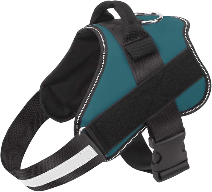 Bolux Dog Harness, No-Pull Reflective Dog Vest, Breathable Adjustable Pet Harness with Handle for Outdoor Walking - No More Pulling, Tugging or Choking (Turquoise, XS)