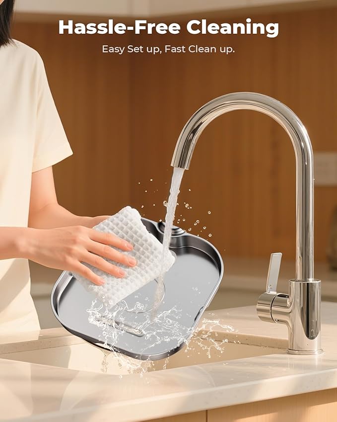 Cat Water Fountain Stainless Steel: 74oz/2.2L Cat Fountain for Drinking | Quiet Cats Water Bowl Dispenser | Pet Water Fountain for Cats Inside | Easy-to-Clean Kitty Drinking Fountains for Small Pets